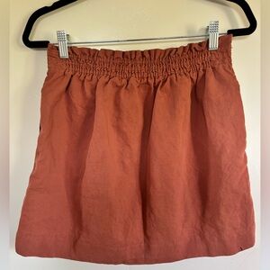 J.Crew Smocked Waist Linen-Blend Mini Skirt – Size 6